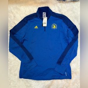 🍀 Adidas Men  Boston marathon 1/2 zip sweatshirt #103